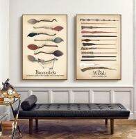 ไอเดียของขวัญ Vintage พิมพ์ Magic Wand โปสเตอร์ Racing ไม้กวาดวาดมือ Quidditch ภาพวาดผ้าใบ Wall Art ภาพ Room Decor