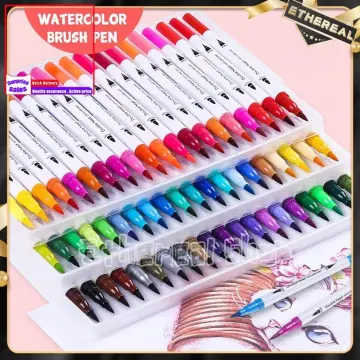 Dual Tip Art Markers For Drawing 12/24/36/48/60 Colors Brush Pen Set  Portable Watercolor Calligraphy Pen Art Supplies - Art Markers - AliExpress