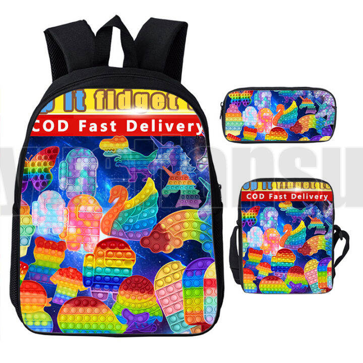 new-1216-inch-pop-it-backpacks-that-can-not-pop-bookbag-color-rainbow-bubble-bag-3d-print-anime-teenager-pop-fidget-3-in-1-set