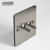 【CW】 Avoir Carved Lever 220V Usb Wall Socket Brushed Panel Outlets