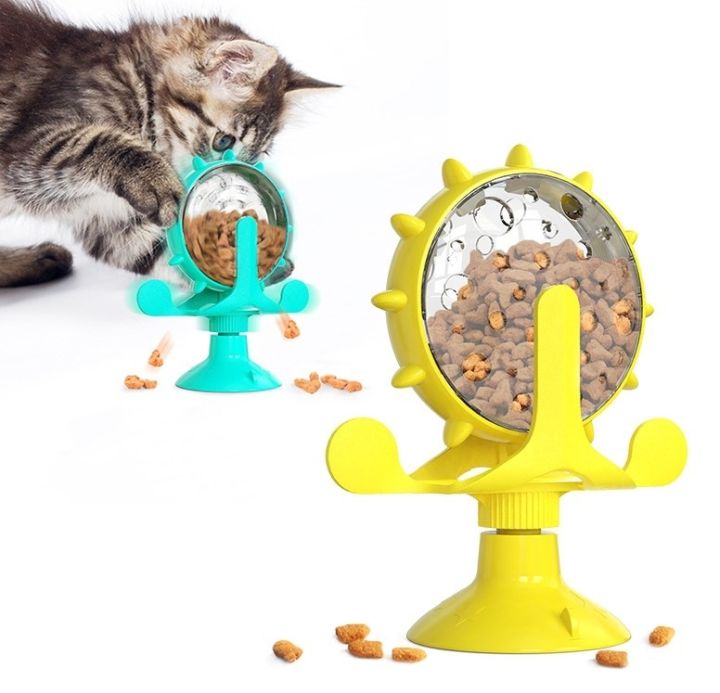 neko-care-ของเล่นแมว-2022-กังหันแมว-กังหันลมจานหมุน-กังหันของเล่นลูกแมว-วัสดุเป็นยางดูดติดพื้นและผนัง-มีช่องใส่อาหารให้แมวเขี่ยเล่น-มี-3-สี