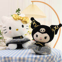 ใหม่น่ารักสีดำทองตุ๊กตา Kuromi สีดำทอง Hello Ragdoll หมอนกอดร้านขายของกระจุกกระจิกขนาดใหญ่ตุ๊กตาสาว ~