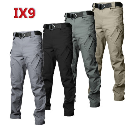 Mens Cargo Pants Quick Dry Thin Tactical Multi Pocket Elastic Waist Military Trousers Autumn Male Casual Slim Fit Pants TCP0001
