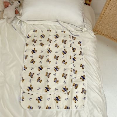 ☍❐✚ Cute Cartoon Bear Aunt Pad Dormitory Menstrual Pad Pure Cotton Washable Menstrual Period Leak-Proof Urination Bed Mat