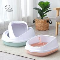 ห้องน้ำสำหรับสัตว์เลี้ยง Bedpan Anti Splash Cats Litter Cat Dog Tray With Scoop Kitten Dog Clean Toilette Home Plastic Sand Supplies