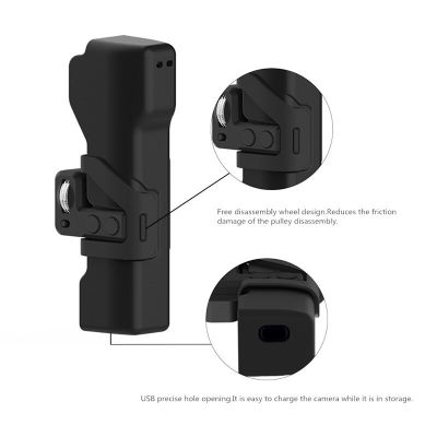 กล่องป้องกันล้อตัวควบคุมตัวยึดกล้องเคสแบบพกพาพร้อมสายรัดข้อมือสำหรับ Dji Osmo Pocket 1อุปกรณ์ Gimbal