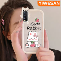 YIWESAN เคสสำหรับ VIVO Y20 Y20i Y20s Y12s Y20 2021 Y11s Y12A Y20T Y20S M Y20S D เคสการ์ตูนสตรอเบอร์รี่กระต่ายที่มีสีสันกล้องมอนสเตอร์ตัวเล็กๆนิ่มสำหรับเลนส์กันกระแทกแบบใสเคสมือถือเรียบง่ายป้องกันซิลิโคนเคสความคิดสร้างสรรค์โปร่งใส