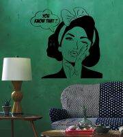 (สติ๊กเกอร์และรูปลอกติดผนัง) Seksi Wanita Gadis Remaja Stiker Dkutipan Anda Tahu Apa Yang Pop Art Kamar Tidur Dur Stiker Vinyl Tinking Air Autoc