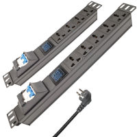 แถบพลังงาน PDU ตู้แร็คเครือข่าย 16A 3500W Universal Socket  Double Break Switch 2m extension line ปลั๊กสามตา