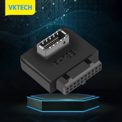 [Vktech] USB3.0 19/20P ไปยังแผงด้านหน้า TYPE-E ความเร็วในการส่งข้อมูลสูงสุด10Gbps ปลั๊กตัวแปลงแนวตั้งพอร์ตแทรก TYPE-C ภายในสำหรับแผงวงจรคอมพิวเตอร์