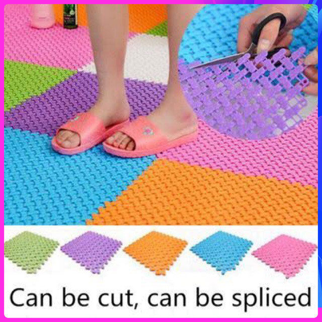 Bathroom Non Slip Mat Splicing Foot Mat Waterproof Soft Flooring