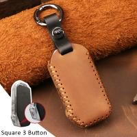 ✈✗☃ Car Leather Key Cover Shell Pocket For KIA Sportage Ceed Sorento Cerato Forte 2018 2019 Smart FOB Key Case Accessories