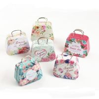 【CW】 12pc/lot New flower Big size Handbags tin / candy metal pencil box / tin storage box / creative wedding Favor Boxes gift