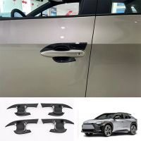 Car Carbon Fiber External Door Handle Bowl Cover Cup Cavity Trim Insert Catch Molding Garnish for Toyota Bz4X 2022 2023