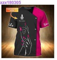 Personalized Nail Technician Black and Pink 3D Tshirt