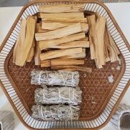 Combo 3 -5 bó xô thơm trắng - Xô thơm xanh - Tuyết tùng - palo santo