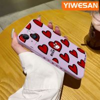 YIWESAN เคสสำหรับ iPhone 14 Pro Max 14 Plus,เคสหัวใจรักสีแดงโชคดีเคสบางดีไซน์ใหม่เคสโทรศัพท์ป้องกันขอบสี่เหลี่ยมเคสนิ่มเคสปลอกซิลิโคนกันกระแทก