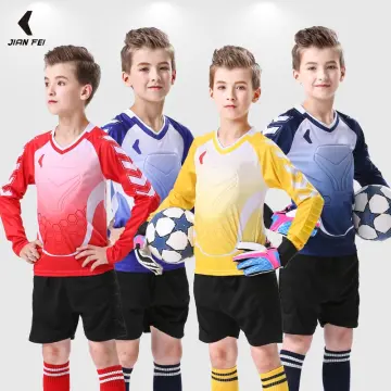 Kelme Men Kid Custom Padded Goalkeeper Soccer Jersey and Shorts, Youth Goalie Apparel Shirt and Pants, Boys Girls Keeper Kit