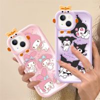 เคสสำหรับ IPhone 14 13 12 11 Pro Promax 14Plus X XS XSMAX 6S 7 8 Plus เคสครอบโทรศัพท์ Kouromi เคสหูกระต่ายเคสทีพียูเนื้อนุ่ม