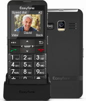 Easyfone Prime-A7 4G Big Button Cell Phone for Seniors | Easy-to-use | Clear Sound | 2.0 HD Display | SOS Button w/GPS | Unlocked (T-Mobile &amp; MVNOs) | 1500Mah Battery and Charging Dock (Black)