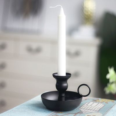 1Pc Iron Candlestick Stand Candle Holder Vintage Retro Style Classic Look Taper Candle Holder For Wedding Decoration Accessories