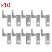 ▥○ 10Pcs Cabinet Closet Automatic Hinge LED Sensor Light For Kitchen Livingroom Bedroom Cabinet Cupboard Closet cool white lamp