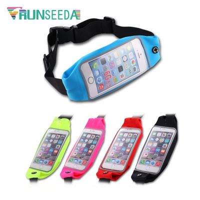 Runseeda Waterproof Men Women Gym Fitness Waist Bag Touch Screen Mobile Phone Holder Waist Belt Bag For Running Jogging Climbing Running Belt