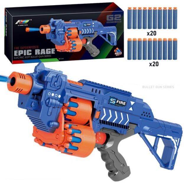 G2 Blaster Soft Bullet Nerf Gun, Electric Nerf Machine Gun, Battery