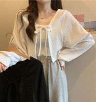 original Uniqlo New Fashion Summer thin ice silk small vest blouse jacket womens plus size fat mm short top with shawl sunscreen cardigan