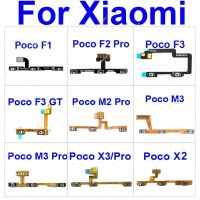 Kunci daya tombol samping Volume kabel fleksibel untuk Xiaomi Pocophone Poco F1 F3 F2 Pro X2 X3 NFC GT M2 M3 Pro bagian pengganti