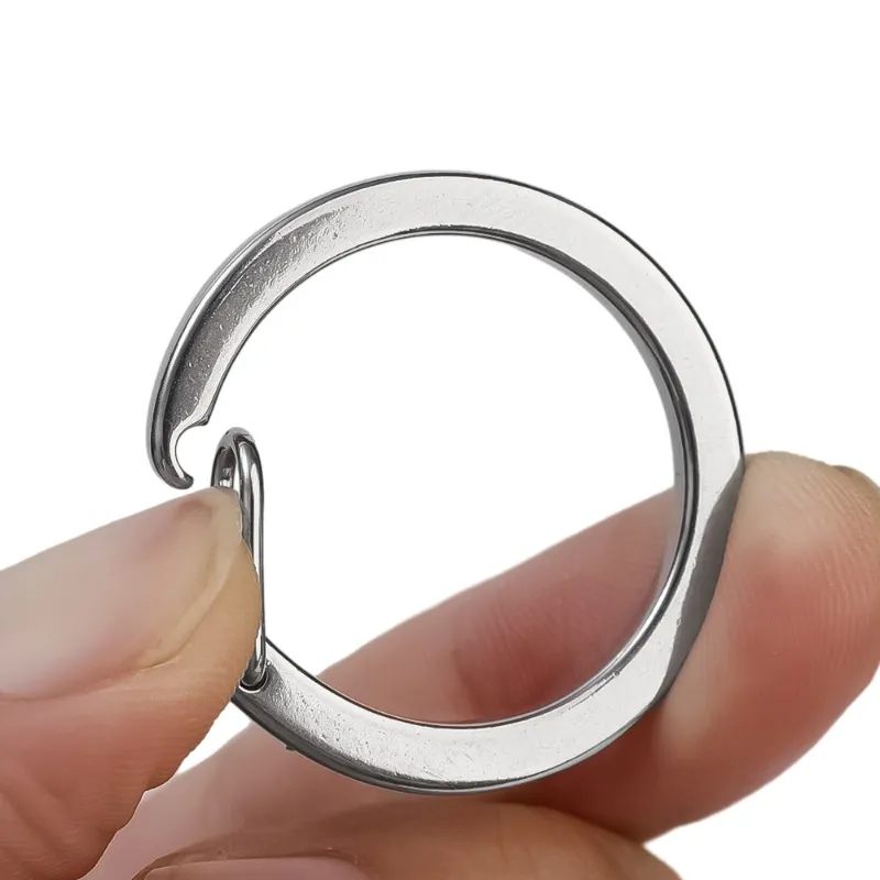 1 Big Ring + 8 Small Rings 304 Stainless Steel Spring Open Keyring Handbag  Snap Car Key Chain Accessories DIY Easy To Take Q22
