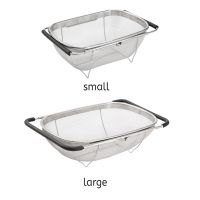 【CC】 Expandable Drain Basket Fruits Vegetable Washing Strainer Dining Bar Hotel Mesh Colander  S