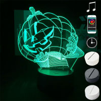 3D Neon Night Light LED Kids Room Lamp Pumpkin Acrylic Nightlight Halloween Atmosphere Home Party Decor