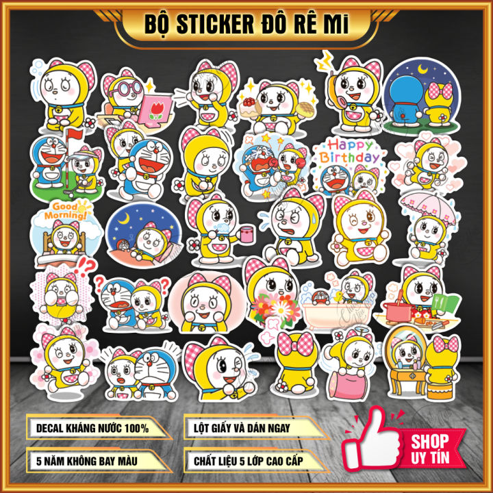 Combo 30 sticker hình dán Dorami em Doraemon | Lazada.vn