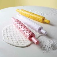 Non-Stick Patterned Rolling Pin Fondant Embossed Roller Mold DIY Cake Decorating Tool Useful Kitchen Gadgets Baking Accessories Bread  Cake Cookie Acc