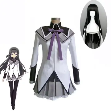 Anime Magical Girl Puella Magi Madoka Magica Akemi Homura Cosplay Costume  Wig Battle Suit Dress Skirt Helloween Party for Women - AliExpress