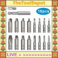 TheToolDepot MSale Point 40 18ชิ้นตัวถอดสกรูแหวนน็อตชุดออกง่ายสว่านปากกาเหลือบิตเกลียวขลุ่ยสกรูเกลียวอุปกรณ์ทำมือเกลียวแตกเกลียว