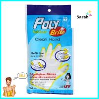 ถุงมือพลาสติกอเนกประสงค์ POLY-BRITE MULTI USE FREE SIZE สีใสMULTIPURPOSE PLASTIC GLOVES POLY-BRITE MULTI USE FREE SIZE CLEAR **หมดแล้วหมดเลย**