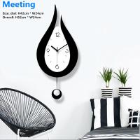 Creative Wall Clock Mute Swing Clock Home Decoration Office Wall Clock Simple Quartz Clock (H52cm*W24cm)