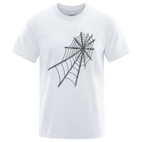 Spider Web Vintage Clothes Street T Shirt Loose T Shirts Tee Clothes Breathable Cotton Gildan