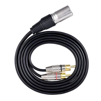 1 XLR Male to 2 RCA Male Plug Stereo Audio Cable Connector Y Splitter Cord for Microphone Mixing Console Amplifier(1.5M)