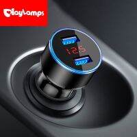 1PCS USB Car Charger 3.1A 12V 24V LCD แสดงผล ช่องเสียบไฟจุดบุหรี่