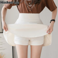 ROK High Waist Lee Micchow สำหรับผู้หญิงกระโปรงห่อลำลองเสื้อหลวมใหญ่พิเศษเอวยางยืดกระโปรงสั้นขนปุยสำหรับผู้หญิง