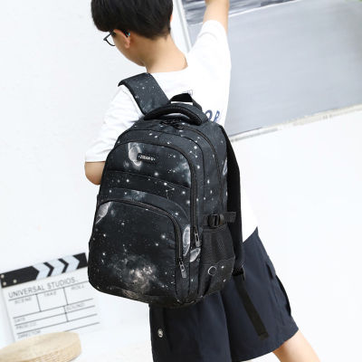 Starry Sky Pupil Schoolbag Boy Grade 3-6 Three-piece Backpack for Teenager Student School Rusksack Large Capacity Pack Handbag