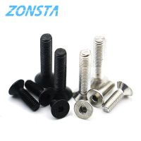 กุญแจอัลเลนสกรูหัว M2 M2.5 M3 M4 M5 M6 Countersunk แบนหัวซ็อกเก็ตหกเหลี่ยม Bolt 304 สกรูสแตนเลสเกรด 10.9 สีดำ-Faewer