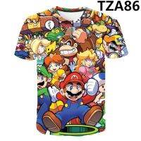 2023 Customized Fashion Summer Newest Male Mario T-shirt 3D-printed T-shirt Student Casual T-shirt short sleeves，Contact the seller for personalized customization