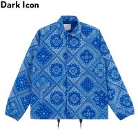 CODHaley Childe Dark Icon Bandana Hip Hop Jacket Men Turn-down Collar Paisley Street Fashion Mens Jacket Streetwear