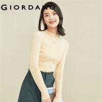 Giordano ผู้หญิง เสื้อกันหนาวสเวตเตอร์สลิมคอสูงครึ่งสีทึบ Free Shipping 13351811