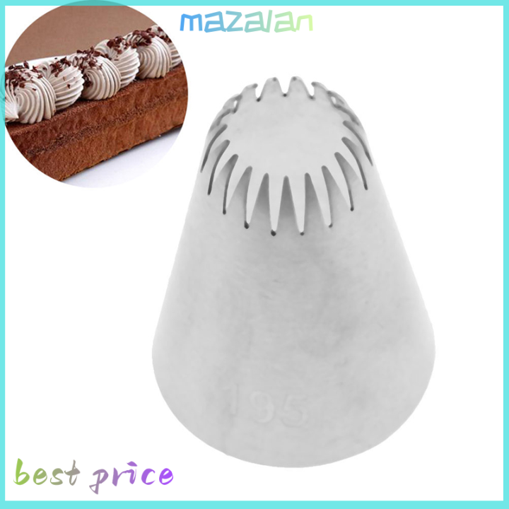 mazalan-195-cake-head-metal-icing-piping-หัวฉีดสแตนเลสเค้กครีม-decor-tip