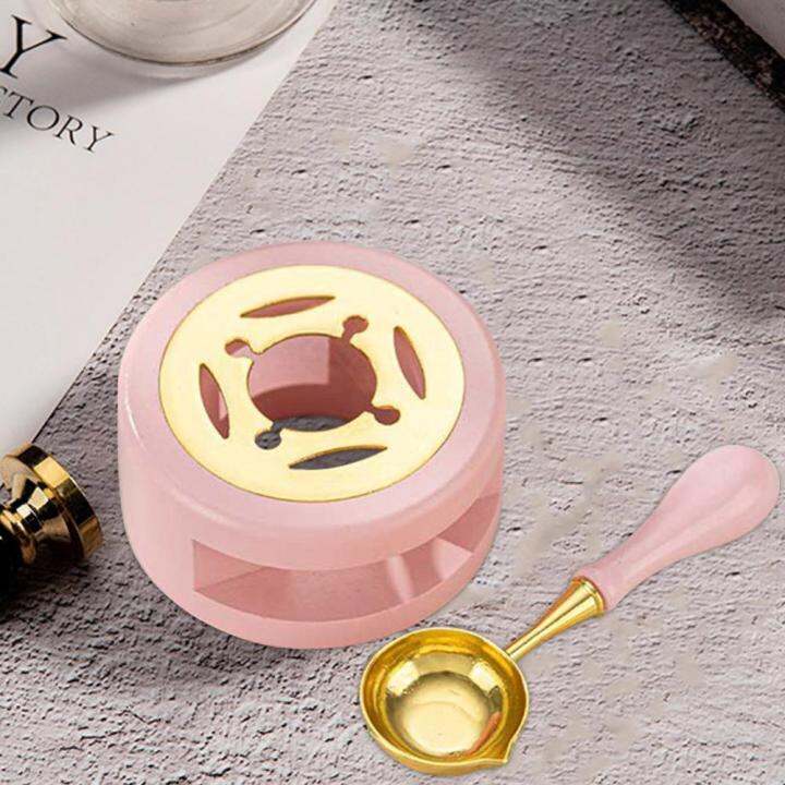 เตาหลอมซีลขี้ผึ้ง-diy-พร้อมช้อนซีลขี้ผึ้งเตาตราประทับชุดอุ่นซีลขี้ผึ้งสะดวกอเนกประสงค์สำหรับตกแต่งซองจดหมาย